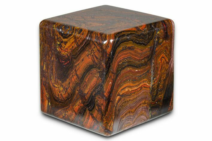 Polished Tiger Iron Stromatolite Cube - Billion Years #379590